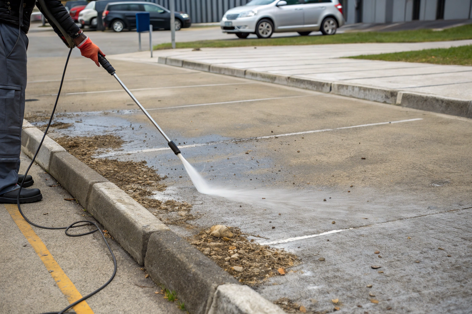 Commercial car park pressure washing Newcastle