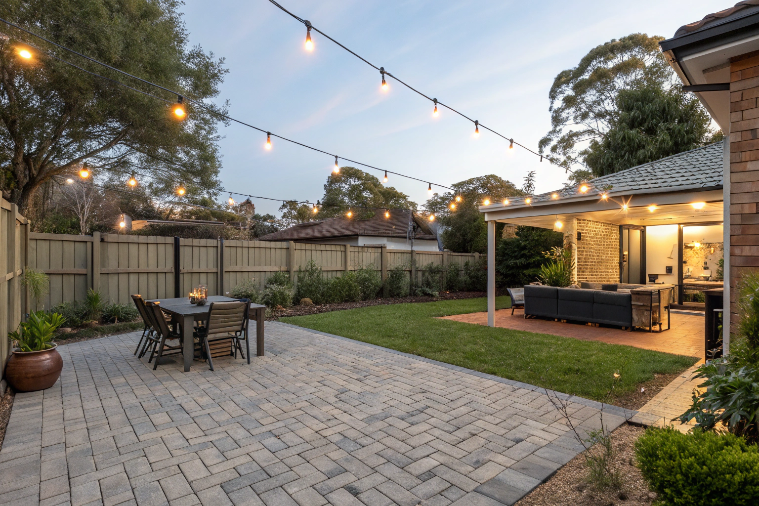clean sealed patio outdoor entertaining area Newcastle
