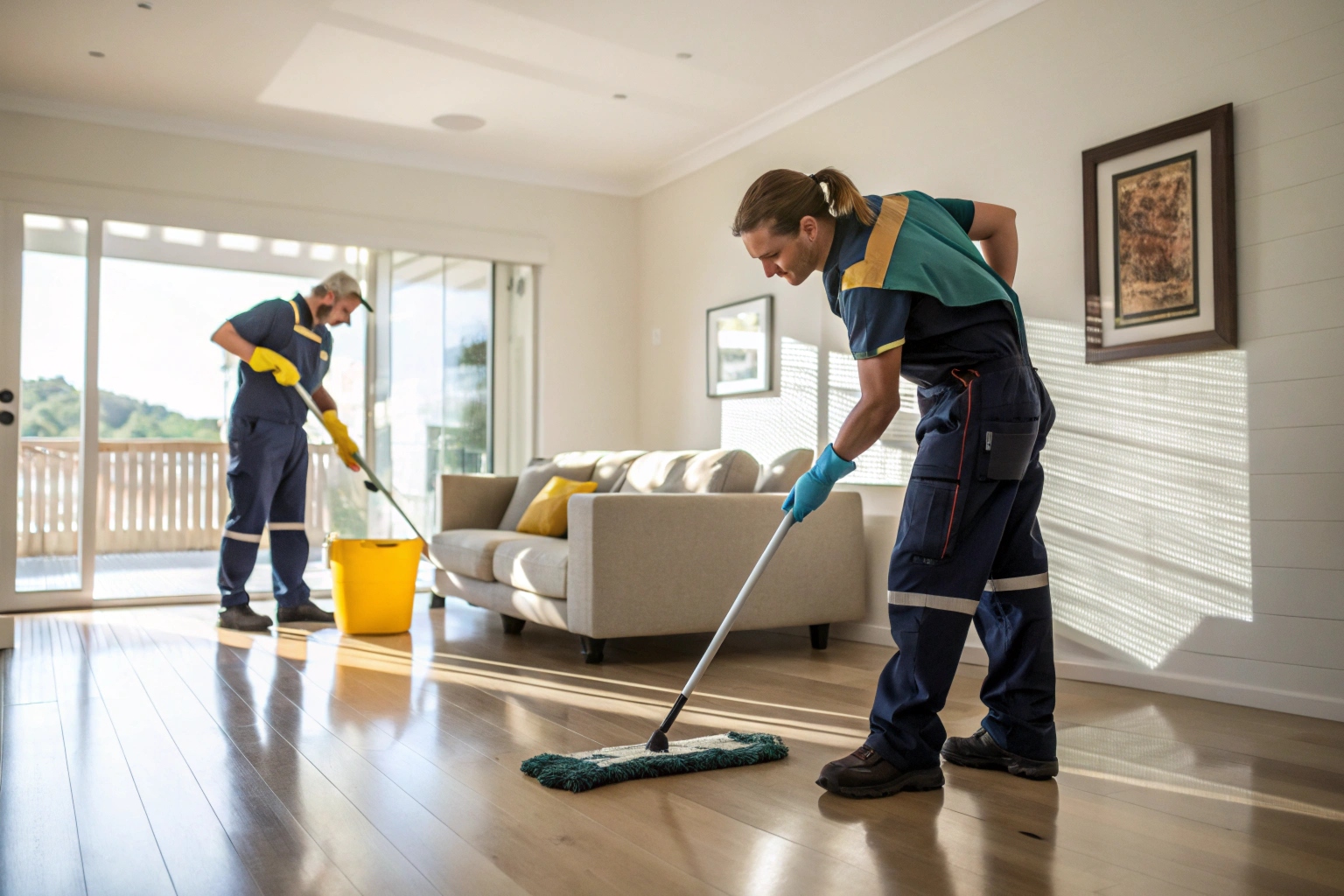 Professional spring cleaning team working in Newcastle home